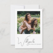 Chic Calligraphy Photo Maid of Honor proposal Kaar Bedankkaart (Voorkant)