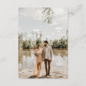 Chic Calligraphy Photo Wedding Details Informatiekaartje (Achterkant)