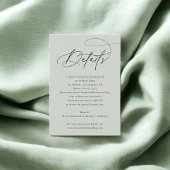 Chic Calligraphy Photo Wedding Details Informatiekaartje