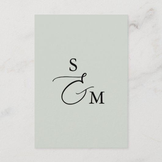 Chic Calligraphy Photo Wedding Details Informatiekaartje (Achterkant)