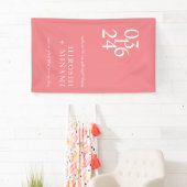 Chic Calligraphy Pink Repetitie Diner Welkom Spandoek (Insitu)