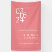 Chic Calligraphy Pink Repetitie Diner Welkom Spandoek (Verticaal)