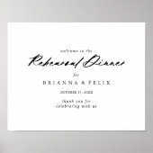Chic Calligraphy Rehearsal Dinner Welcome Sign Poster (Voorkant)