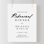 Chic Calligraphy Rehearsal Dinner Welcome Sign Poster<br><div class="desc">Dit schitterende kalligrafiererepetitie-welkomstbord is perfect voor een rituele trouwrepetitie. Het eenvoudige en elegante ontwerp kenmerkt klassieke en fancy manuscripttypografie in zwart-wit.</div>