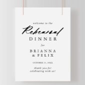 Chic Calligraphy Rehearsal Dinner Welcome Sign Poster