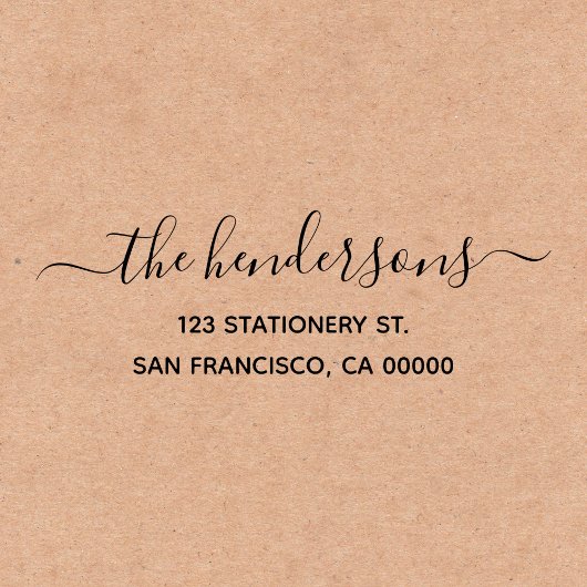 Chic Calligraphy Return Address Zelfinktende Stempel