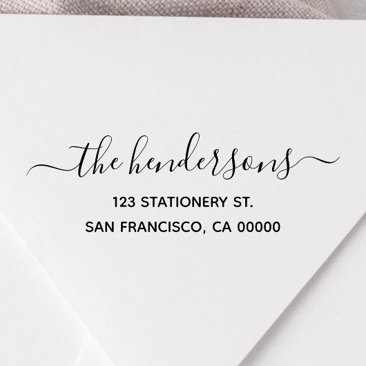 Chic Calligraphy Return Address Zelfinktende Stempel