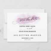 Chic Calligraphy Roze Waterverf sparen de Datum Save The Date (Voorkant)