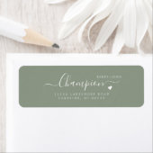Chic Calligraphy Sage Wedding Return Label (Insitu)