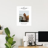 Chic Calligraphy Schrift Foto Trouw Welkom Bord Poster (Thuiskantoor)