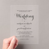 Chic Calligraphy Script Classic Wedding Acryl Uitnodigingen (Insitu (Draagbaar))