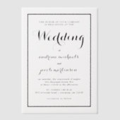 Chic Calligraphy Script Classic Wedding Vellum Uitnodigingen (Voorkant)