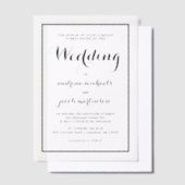 Chic Calligraphy Script Classic Wedding Vellum Uitnodigingen (Offset)
