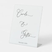 Chic Calligraphy Script Kaarten Gifts Bedankt Wedd Reclamebord Met Voetstuk (Voorkant)