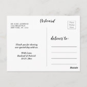 Chic Calligraphy Script Weddenschap Bedankt Foto Briefkaart (Achterkant)