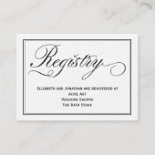 Chic Calligraphy Script Wedding Registry Kaart (Voorkant)