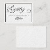 Chic Calligraphy Script Wedding Registry Kaart (Voorkant / Achterkant)