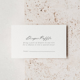 Chic Calligraphy Silver Diaper Raffle Ticket Informatiekaartje