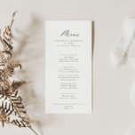 Chic Calligraphy Silver Dinner Menu<br><div class="desc">Deze schitterende kalligrafie zilveren diner-menukaart is perfect voor een rustige bruiloft. Het eenvoudige en elegante ontwerp kenmerkt klassieke en fancy manuscripttypografie in zilver. Dit menu kan worden gebruikt voor een trouwreceptie,  een repetitief diner,  een vrijgezellenfeest of een evenement.</div>