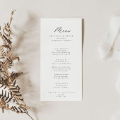 Chic Calligraphy Silver Dinner Menu