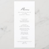 Chic Calligraphy Silver Dinner Menu (Voorkant)