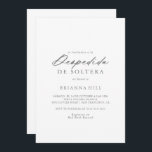 Chic Calligraphy Silver Spaans Vrijgezellenfeest Kaart<br><div class="desc">Deze kische kalligrafie zilveren Spaanse bruiddoucheuitnodiging is perfect voor een rustige trouwdouche. Het eenvoudige en elegante ontwerp kenmerkt klassieke en fancy manuscripttypografie in zilver.</div>