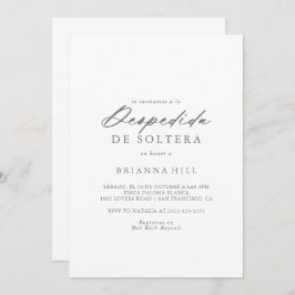 Chic Calligraphy Silver Spaans Vrijgezellenfeest Kaart