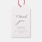 Chic Calligraphy Silver Wedding Bedankt Cadeaulabel (Voorkant)
