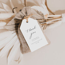 Chic Calligraphy Silver Wedding Bedankt Cadeaulabel
