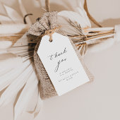 Chic Calligraphy Silver Wedding Bedankt Cadeaulabel