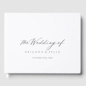 Chic Calligraphy Silver Wedding Guest Book Gastenboek (Voorkant)