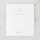 Chic Calligraphy Silver Wedding Place Card Plaatskaartje (Buitenkant ongevouwen)