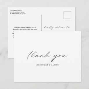 Chic Calligraphy Simple Elegant Wedding Bedankt Briefkaart