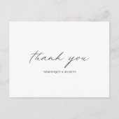 Chic Calligraphy Simple Elegant Wedding Bedankt Briefkaart (Voorkant)