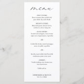 Chic Calligraphy Simple Elegant Wedding Menu (Voorkant)