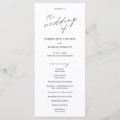 Chic Calligraphy Simple Elegant Wedding Programmakaart (Voorkant)