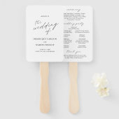 Chic Calligraphy Simple Elegant Wedding Programme Handwaaier (Voorkant en achterkant)