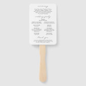 Chic Calligraphy Simple Elegant Wedding Programme Handwaaier (Achterkant)