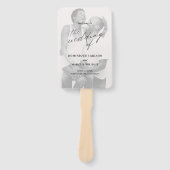Chic Calligraphy Simple Photo Wedding Program Handwaaier (Voorkant)
