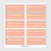 Chic Calligraphy Sinaasappel Gastadreslabels Sticker (Vel)