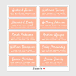 Chic Calligraphy Sinaasappel Gastadreslabels Sticker
