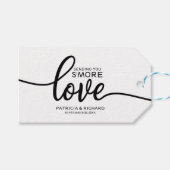Chic Calligraphy S'more Love Wedding Favoriete Lab Cadeaulabel (Voorkant (Horizontaal))
