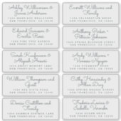 Chic Calligraphy Transparent Guest Adresetiketten Sticker (Voorkant)