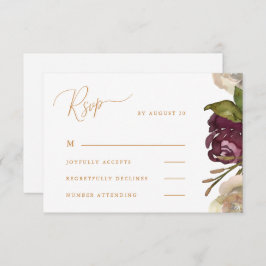 Chic Calligraphy Waterverf Floral Wedding Rsvp