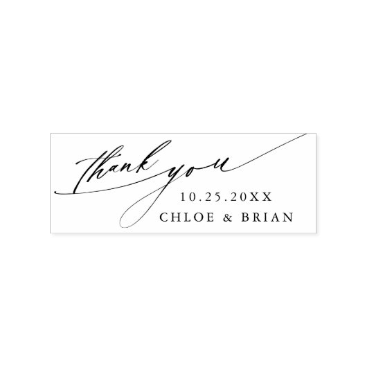 Chic Calligraphy Wedding Bedankt Rubberstempel (Afrduk)