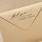 Chic Calligraphy Wedding Bedankt Rubberstempel