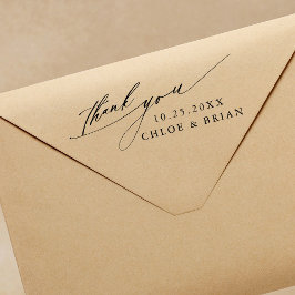 Chic Calligraphy Wedding Bedankt Rubberstempel