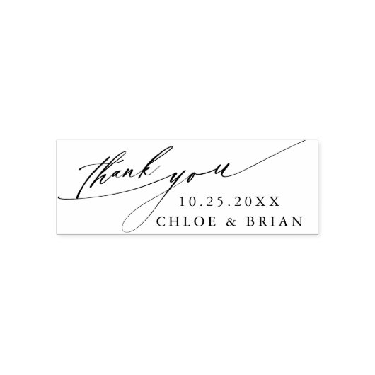 Chic Calligraphy Wedding Bedankt Zelfinktende Stempel (Design)