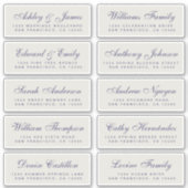 Chic Calligraphy Wedding Guest Adresetiketten Sticker (Voorkant)