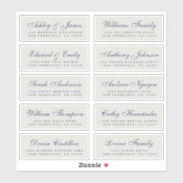 Chic Calligraphy Wedding Guest Adresetiketten Sticker